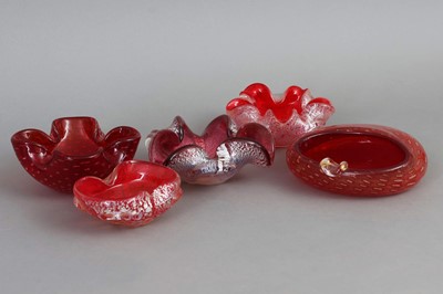 Lot 1049 - Konvolut 5 MURANO Glasschalen/ Aschenbecher