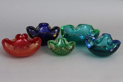 Lot 1050 - Konvolut 5 MURANO Glasschalen/ Aschenbecher