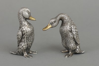 Lot 584 - Paar Silber Tierfiguren "Enten"