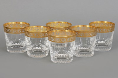 Lot 1001 - 6 SAINT LOUIS (France) Whisky Tumbler "Thistle"