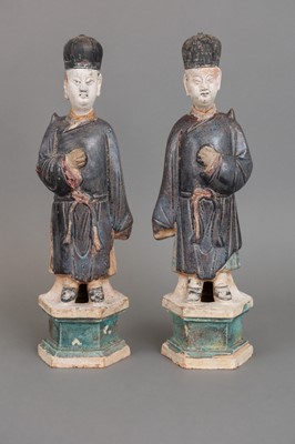 Paar chinesische Begräbnisfiguren "Sänftenträger" der Ming-Dynastie