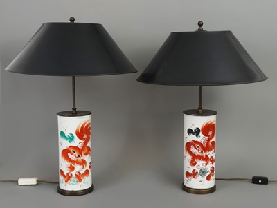Lot 87 - Paar chinesische Porzellan-Tischlampen
