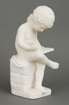 Lot 1638 - Alabasterfigur nach ANTONIO CANOVA "Lesendes Kind"