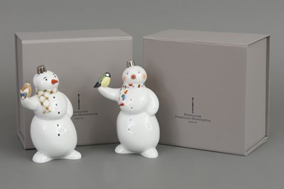 Lot 932 - Paar KPM BERLIN Porzellanfiguren "Schneemann" und "Schneefrau"