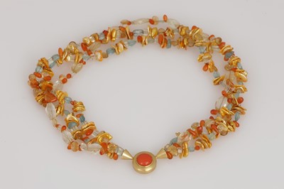 Lot 757 - Modernes Collier mit Halbedelsteinen