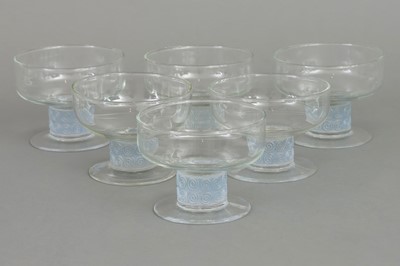 Lot 1005 - 6 RENÉ LALIQUE (France) Dessert-/Eisschalen "Chinon"