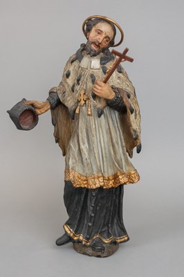 Lot 1123 - Holzschnitzfigur "Heiliger Nepomuk"