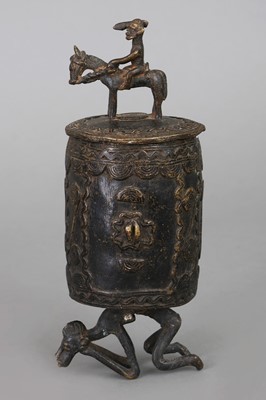 Lot 1201 - Afrikanisches Bronze Vorratsgefäß, wohl Yoruba, Nigeria