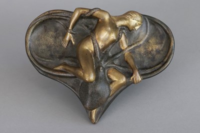 Lot 1235 - Jugendstil Visitenkartenschale, Bronze