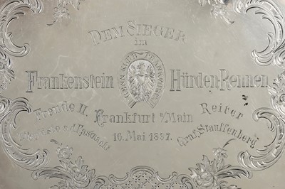 BRUCKMANN & SÖHNE (Heilbronn) Silbertablett "Frankenstein Hürden-Rennen"