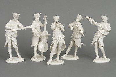 5 NYMPHENBURG Porzellanfiguren aus der "Böhmischen bergmännischen Musikkapelle"