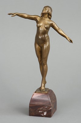 FRANZ PELESCHKA-LUNARD (1873-?) Bronzefigur "Tanzender weiblicher Akt"