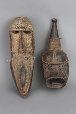 Lot 1215 - 2 afrikanische Tanzmasken der Kran oder Gre, Elfenbeinküste