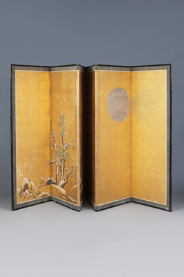 Japanischer Stellschirm der späten Edo-Periode