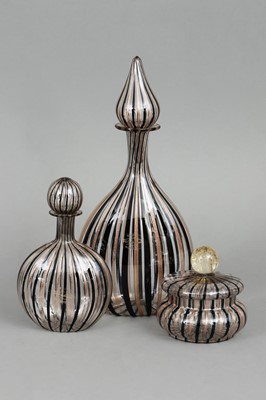 Lot 1018 - 3 LINEA VALENTINA (MURANO) Glas Gefäße