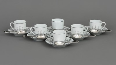 Lot 851 - 6 CHRISTIAN DIOR für LIMOGES (Frankreich) Mokkatassen mit Untertassen