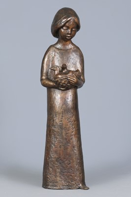 Lot 1586 - LADISLAV HLINA (* 1947) Bronzefigur "Mädchen mit Entenküken"