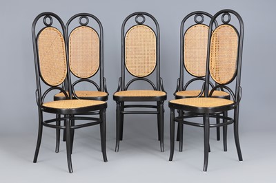 5 THONET (Wien) Hochlehner Stühle Modell Nr. 17