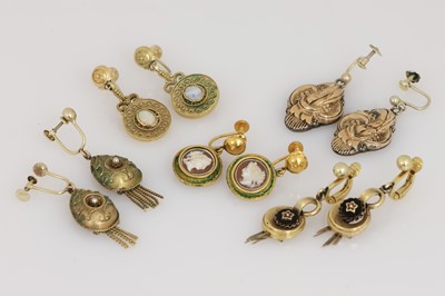 Lot 662 - Konvolut Biedermeier Ohrschmuck