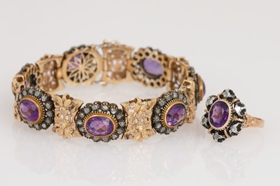 Lot 609 - Amethyst Armband und Ring