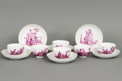 Lot 750 - 6 MEISSEN Porzellantassen mit Untertassen