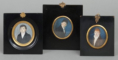 3 Miniaturen, um 1800