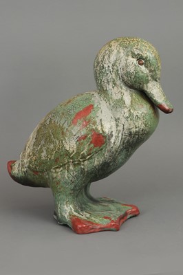 Keramik-Wasserspeier in Form einer Ente