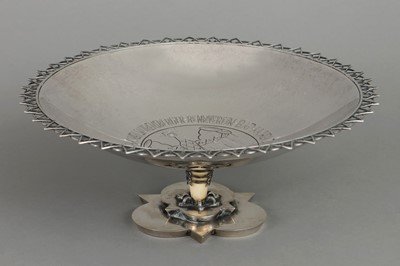 Lot 428 - AUGUST WITTE (Aachen) Silber Fußschale "Rennpreis"