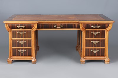 Französischer Partner-Schreibtisch des Art Nouveau