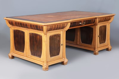 Französischer Partner-Schreibtisch des Art Nouveau