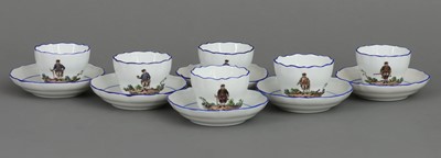 Lot 756 - 6 MEISSEN Mokkatassen und Untertassen mit Bergmannmotiven