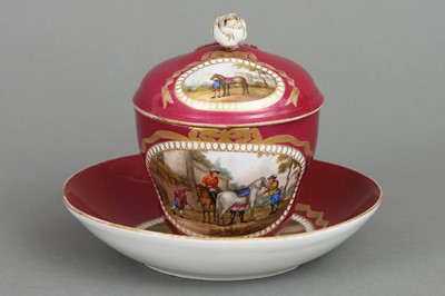 Lot 757 - MEISSEN Deckeltasse mit Untertasse