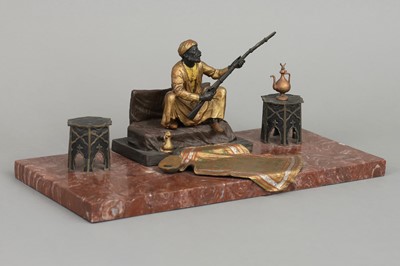 Lot 1571 - Wiener Bronze (Bergmann) Tintenzeug "Araber mit Flinte"