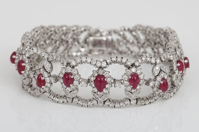 Lot 723 - Fein Brillant und Rubin Armband