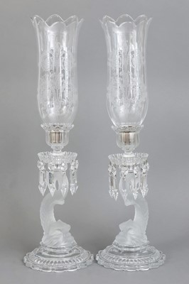 Lot 1200 - Paar BACCARAT (France) Windlichter