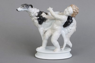 Lot 1087 - ROSENTHAL Porzellanfigur "Putto mit Barsoi"