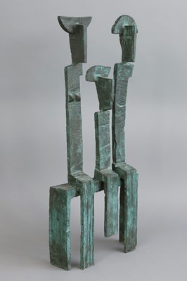 Lot 1852 - Bronze Plastik "3 Sitzende" (Totem)