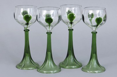 Lot 1250 - 4 wohl POSCHINGER Jugendstil Weingläser