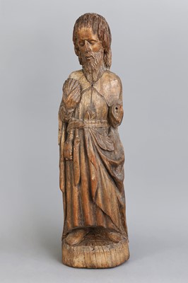 Lot 1338 - Holzschnitzfigur des Apostels Jakobus, wohl 17. Jahrhundert