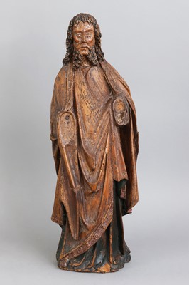 Holzschnitzfigur "Apostel", wohl alpenländisch, 16./17. Jahrhundert