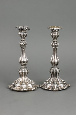 Paar Silber Tischleuchter des Biedermeier