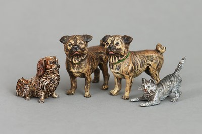 Lot 1819 - 4 Wiener Bronzen, Tierfiguren "Hunde und Katze"