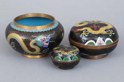 Lot 184 - 3 japanische Cloisonné Objekte