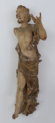 Lot 1275 - Sakrale Holzschnitzfigur des Barock "Heiliger Sebastian"