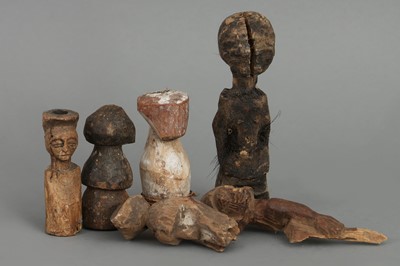 6 afrikanische Ritual- und Fetischfiguren