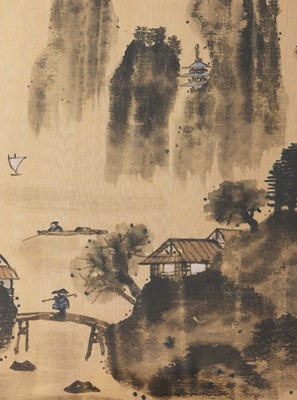 Lot 134 - Chinesische Tuschezeichnung "Flusslandschaft"