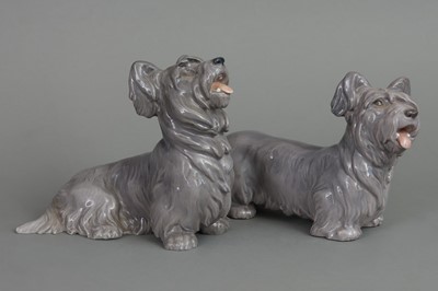 Lot 1106 - 2 BING & GRÖNDAHL Porzellanfiguren "Scotch Terrier"