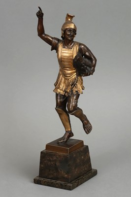 Lot 1814 - HELMUTH SCHIEVELKAMP (1849-1890) Bronzefigur "Römischer Soldat als Hühnerdieb"