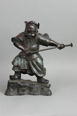 Lot 203 - Japanische Champlevé Bronzefigur "Shoki"