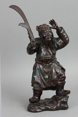 Lot 204 - Japanische Champlevé Figur "Shoki"